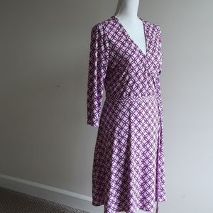 Renesme Geo Cube Jesery Faux Wrap Dress